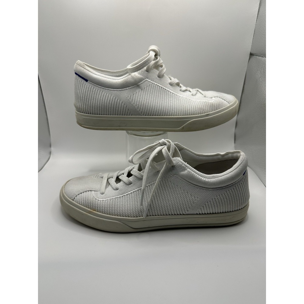 Rothy's The Lace Up Sneaker Bright White Knit Washable Shoes Women's Size 9
